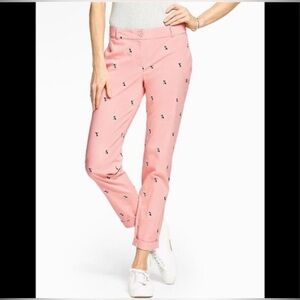 Talbots Pink Pants with dog Embroidery